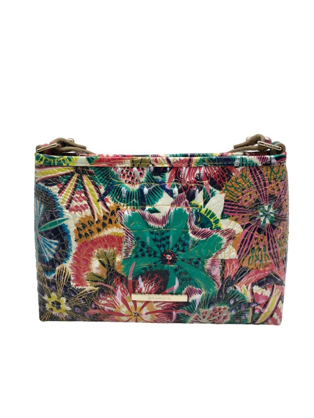 Brahmin Multicolor Croc Embossed Leather Lorelei Shoulder Bag